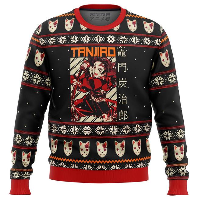 Demon Slayer Tanjiro Premium Ugly Christmas Sweater Amazing Gift Idea Thanksgiving Gift