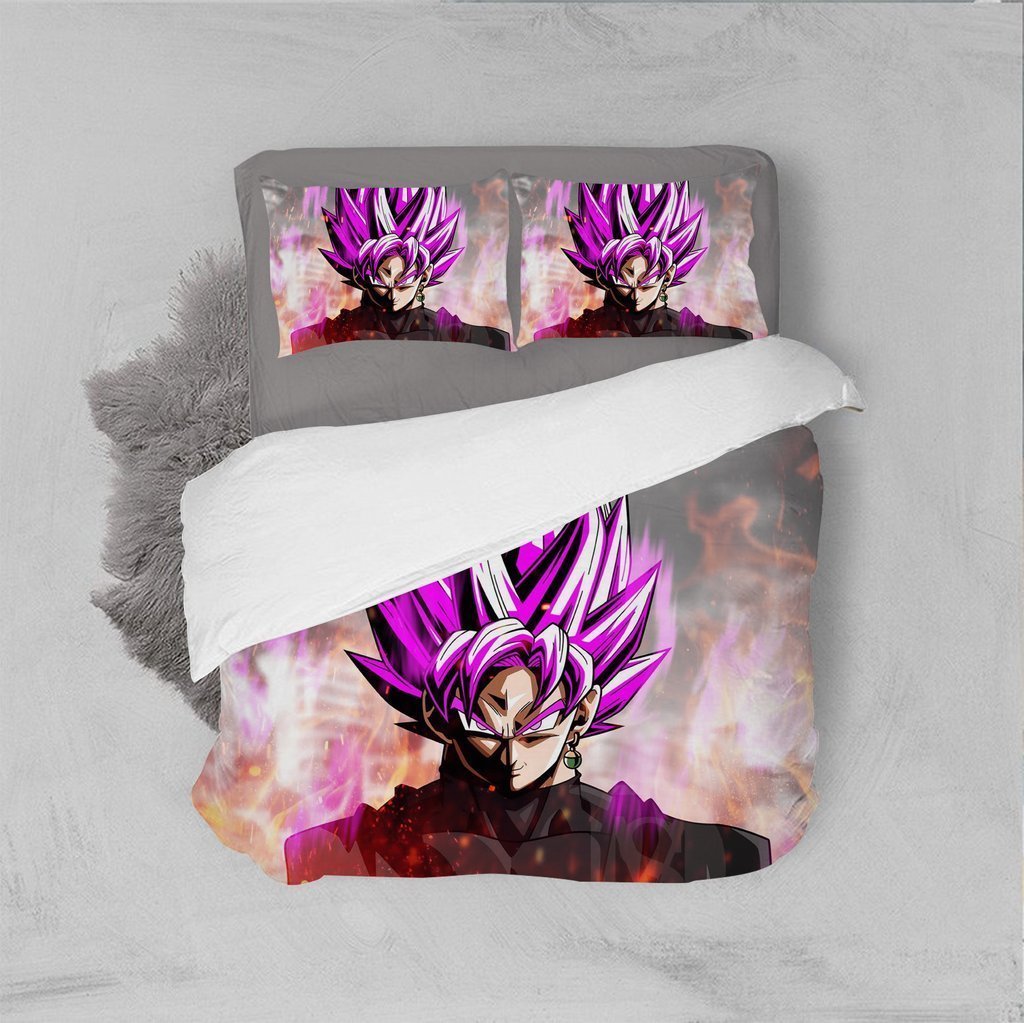 Dragon Ball Super Saiyan Rose Black Goku Bedding Set