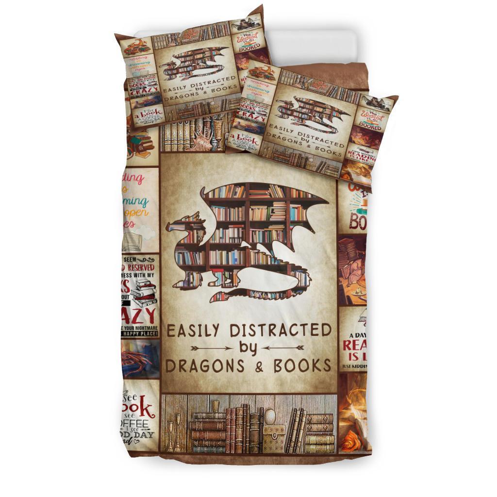 Dragon Book Quilt Bedding Duvet Cover And Pillowcase Set