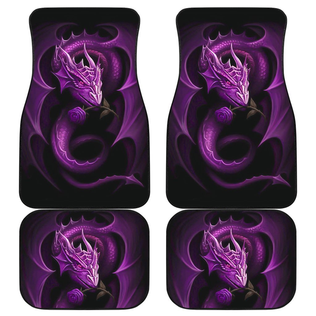 Dragon Rose Art Design Car Floor Mats Animals Fantasy