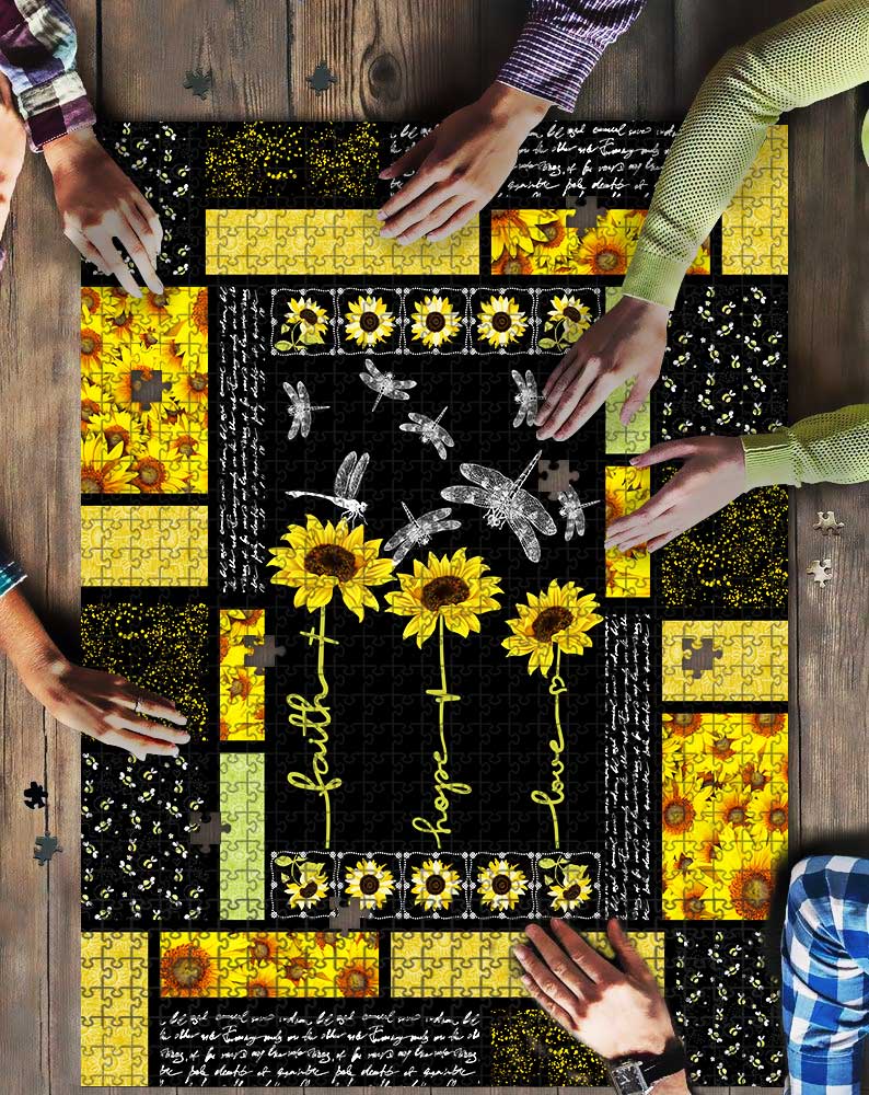 Dragonfly Sunflower Puzzle