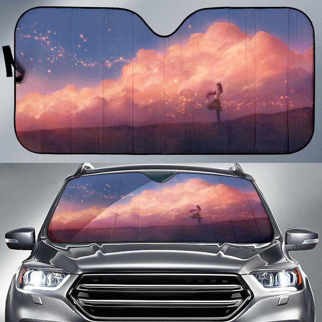 Dream Anime Girl Breeze Magic Evening Girly 4K Car Sun Shade Gift Ideas 2022