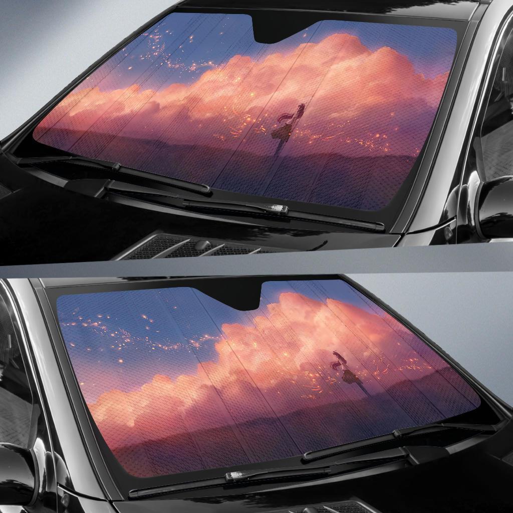 Dream Anime Girl Breeze Magic Evening Girly 4K Car Sun Shade Gift Ideas 2022