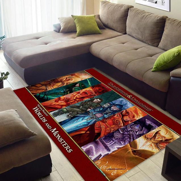 Dungeons And Dragons Worlds And Monsters Area Rug Home Decor Bedroom Living Room Decor