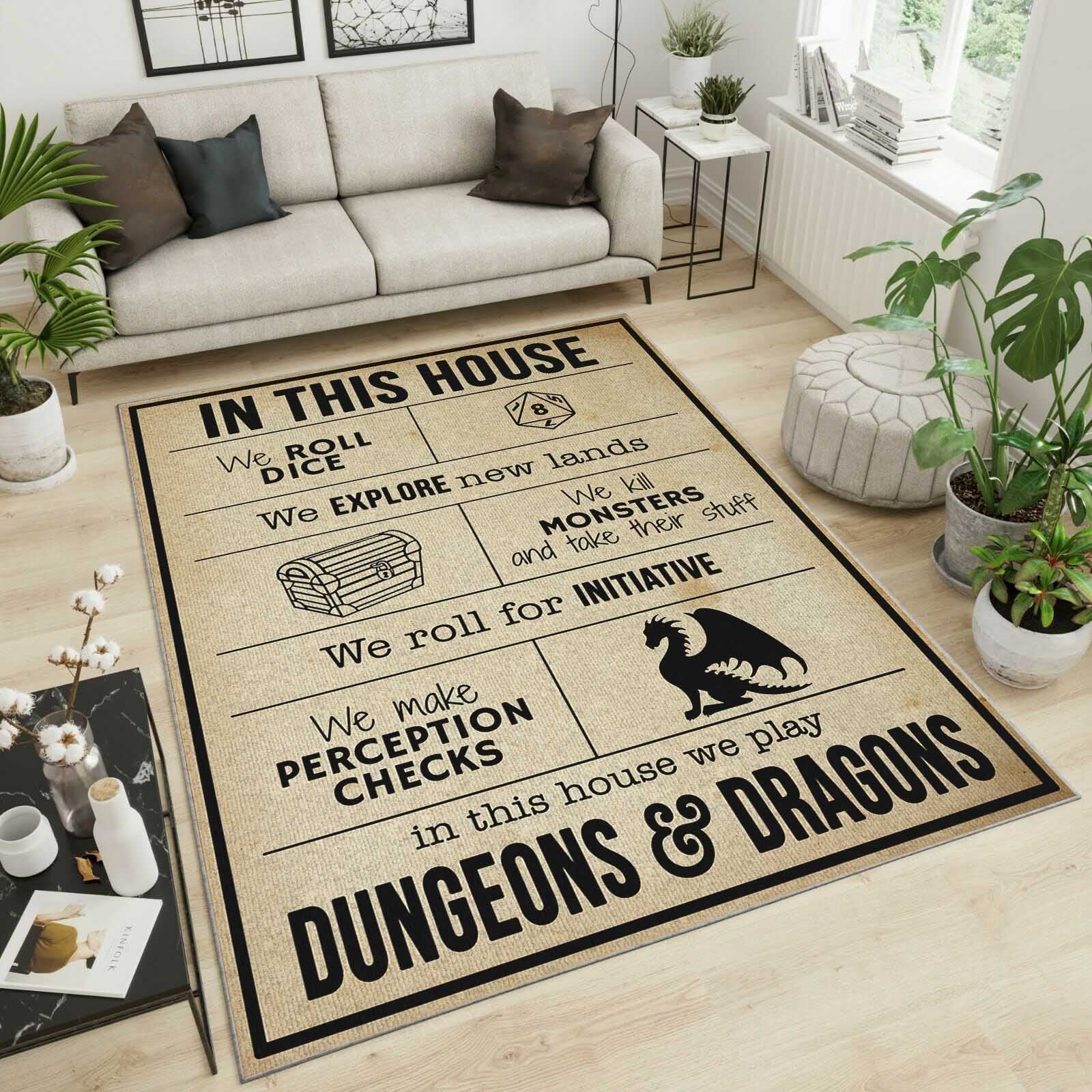 Dungeons & Dragons Area Rug Home Decor Bedroom Living Room Decor