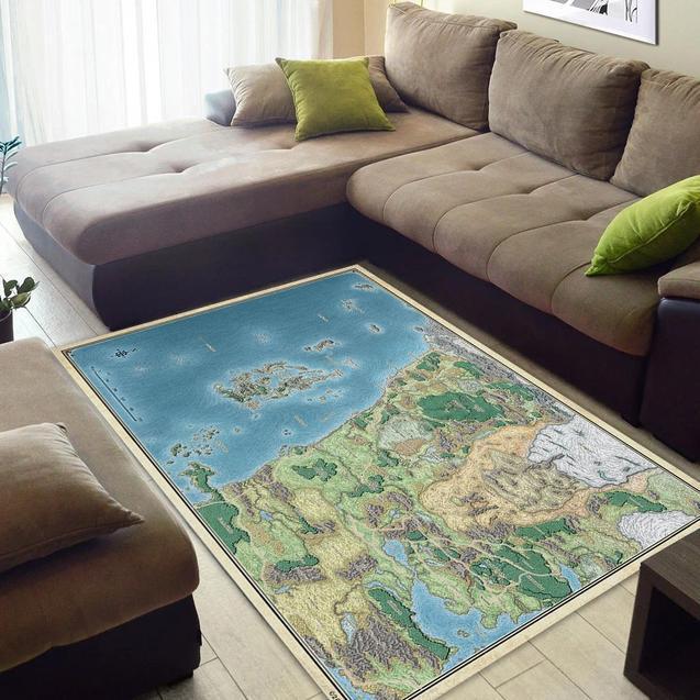 Dungeons Dragons Faerun Forgotten Realms Map Area Rug Home Decor Bedroom Living Room Decor