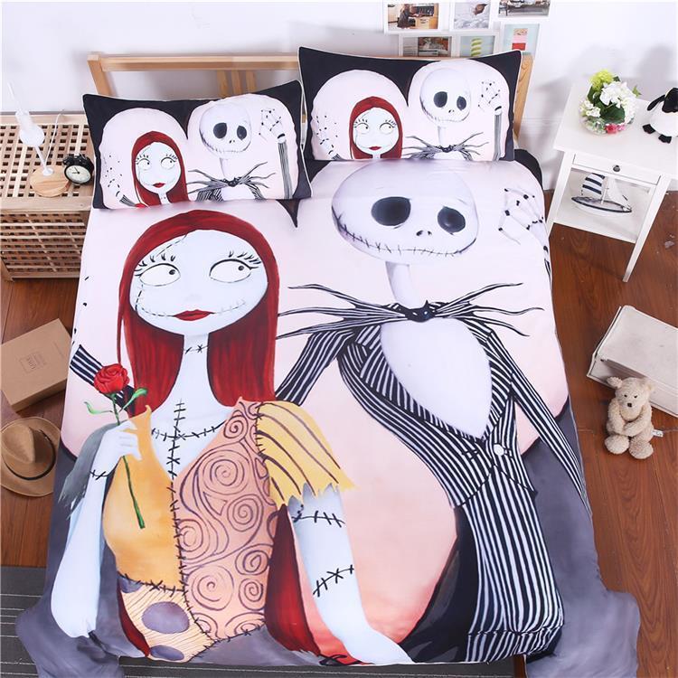 Duvet Cover Pillowcases Twin Full Queen King Size Jack Skellington 3D Bedding Set