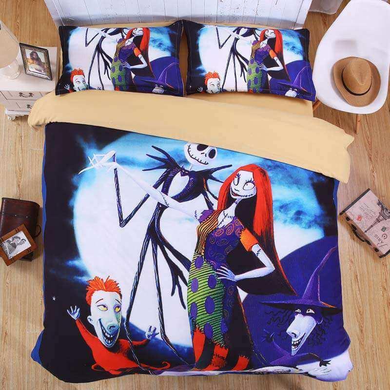 Duvet Cover Set 3D The Nightmare Before Christmas Bedding Set 3Pcs Flat Sheet Pillowcases