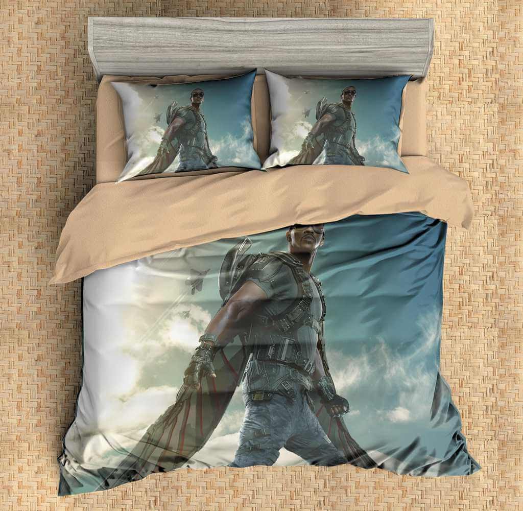 Duvet Cover Set Customize Captain America 3Pcs Bedding Set Flat Sheet Pillowcases Bedlinen