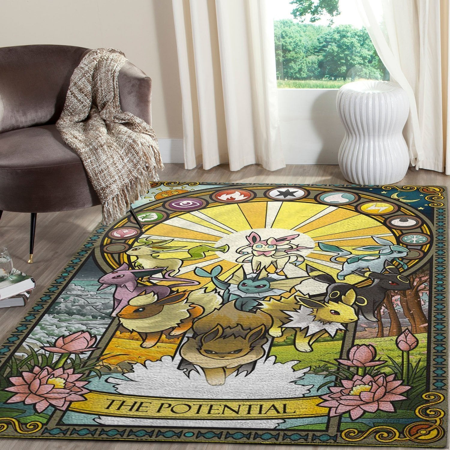 Eevee Pokemon Area Rug Home Decor Bedroom Living Room Decor