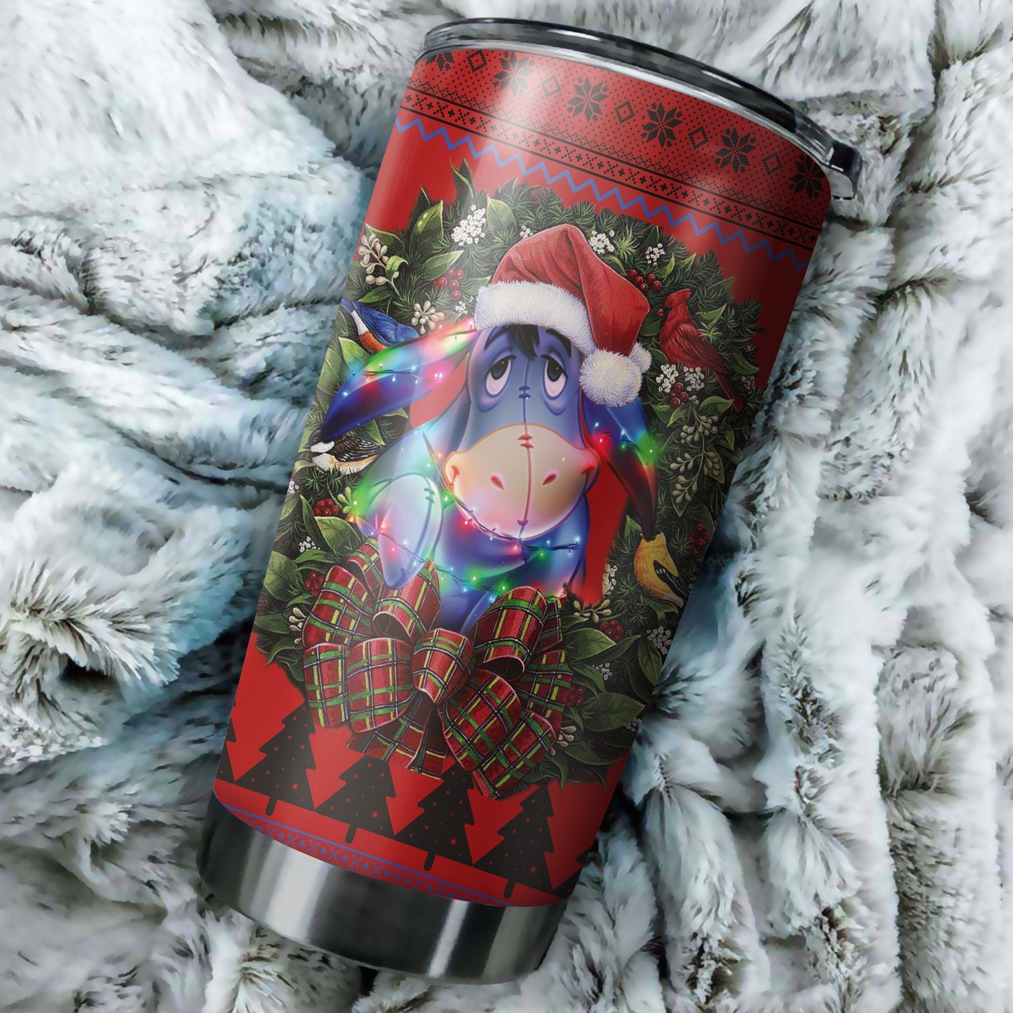 Eeyore Winnie The Pooh Christmas Tumbler Perfect Birthday Best Gift Stainless Traveling Mugs 2021