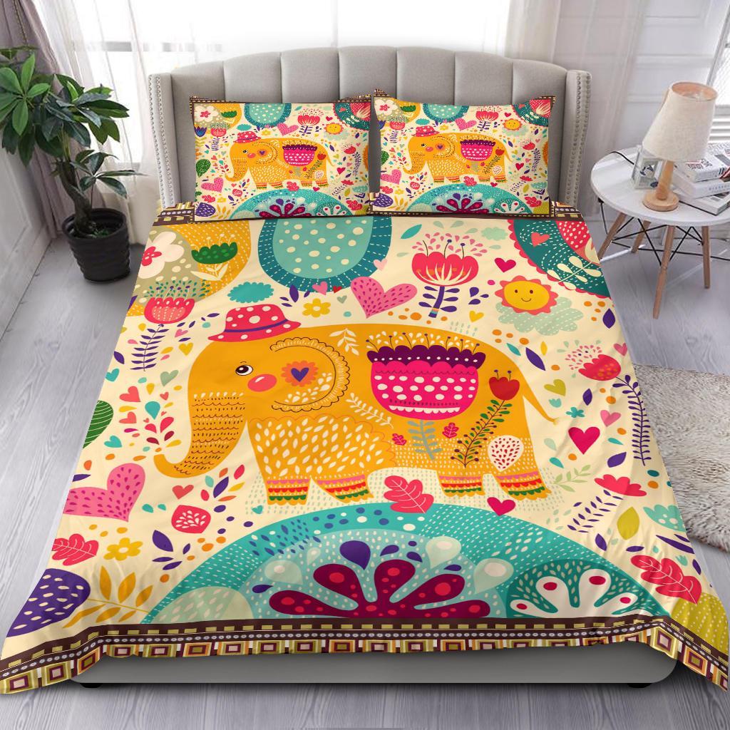 Elephant Art Bedding Duvet Cover And Pillowcase Set