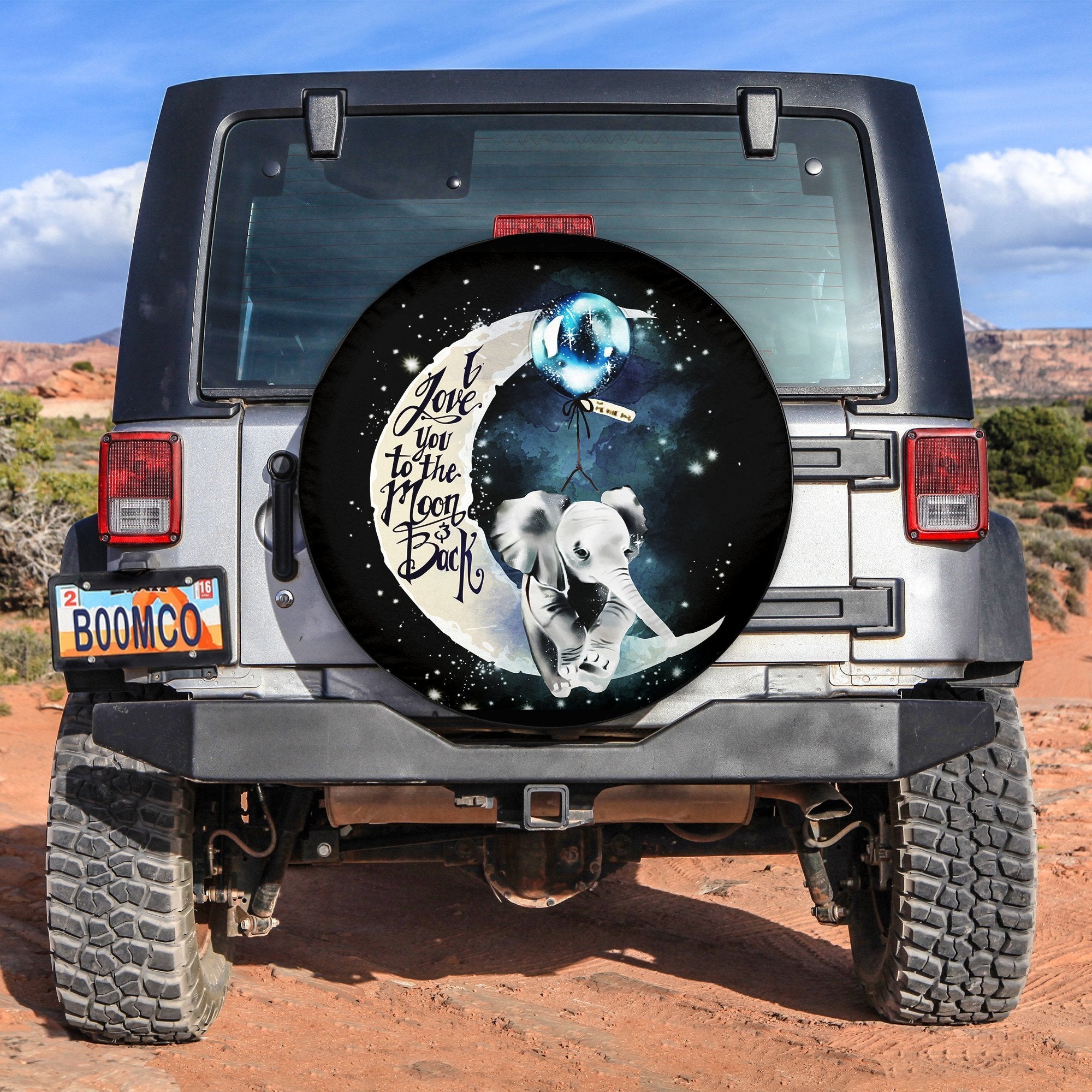 Elephant Moon Spare Tire Cover Gift For Campers