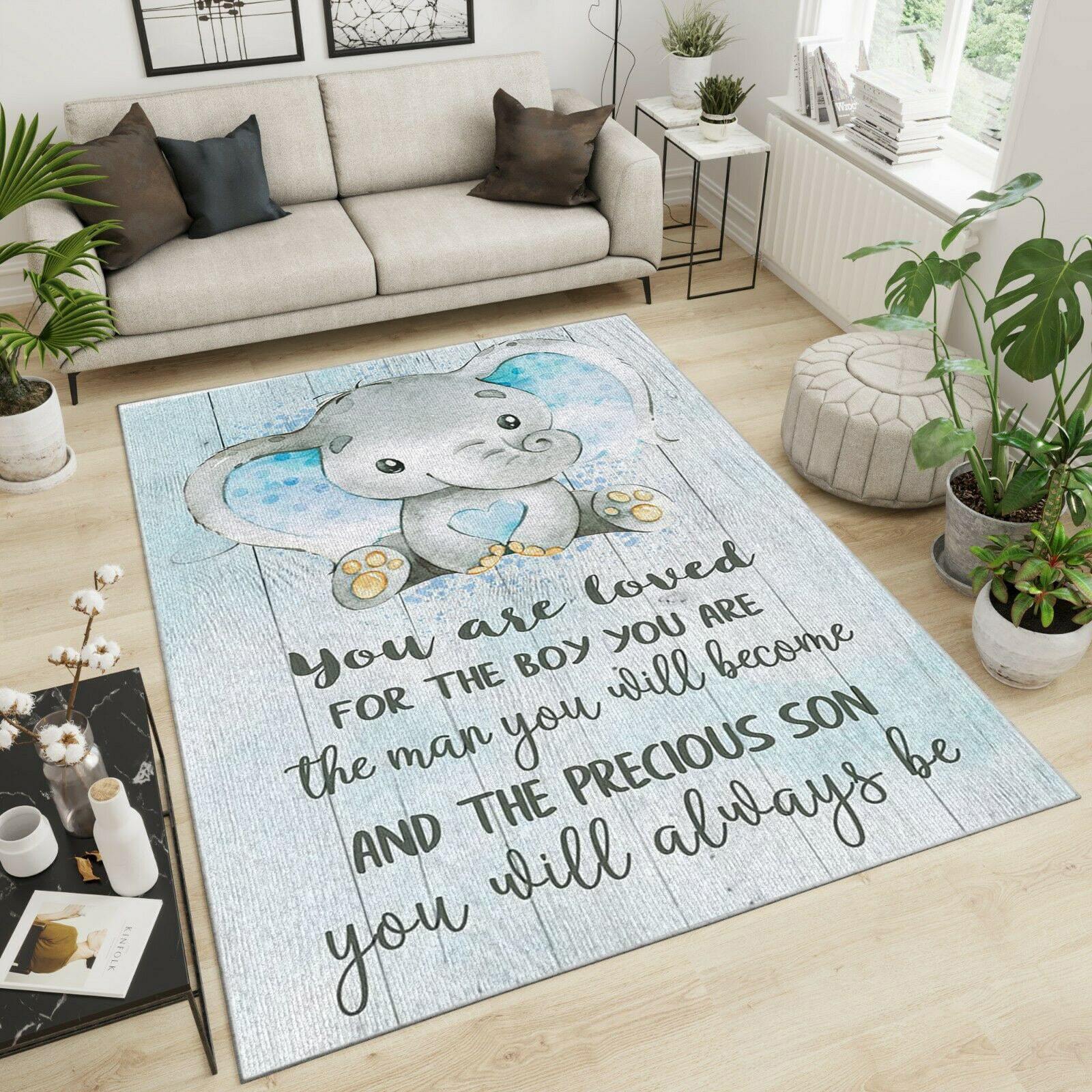 Elephants Area Rug Home Decor Bedroom Living Room Decor