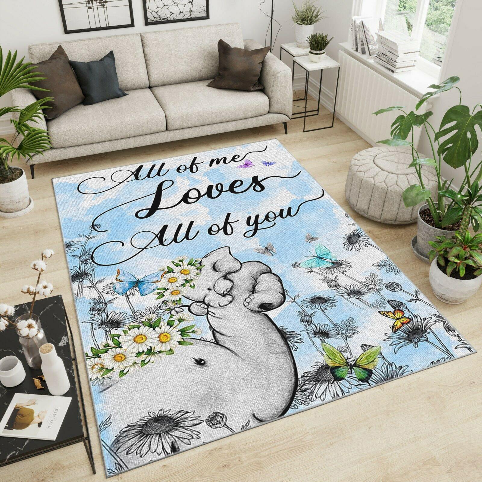 Elephants Area Rug Home Decor Bedroom Living Room Decor