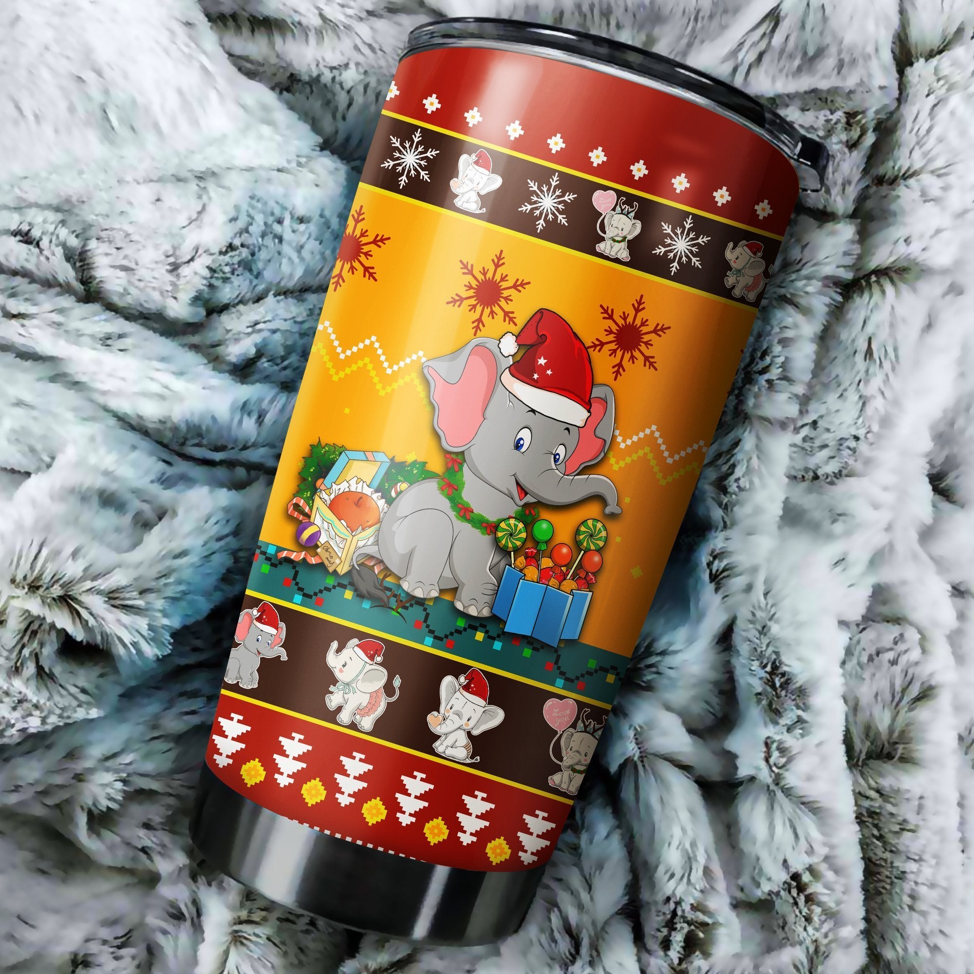 Elephent 3 Christmas Tumbler Perfect Birthday Best Gift Stainless Traveling Mugs 2021