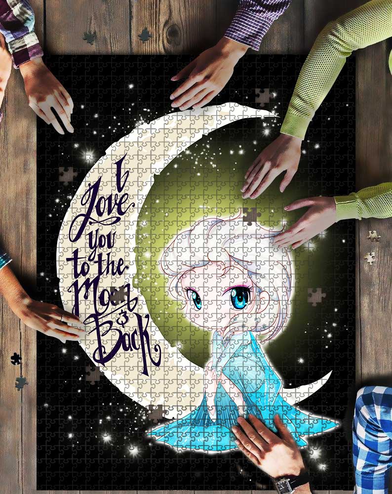 Elsa Frozen Love To The Moon Mock Jigsaw Puzzle Kid Toys