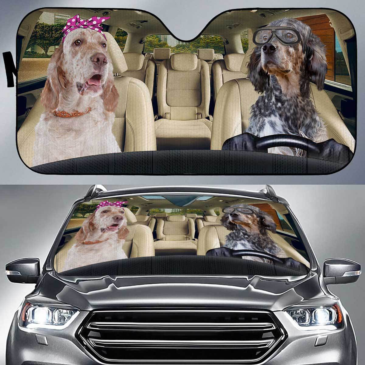 English Setter Driver Auto Sun Shade Gift Ideas 2021