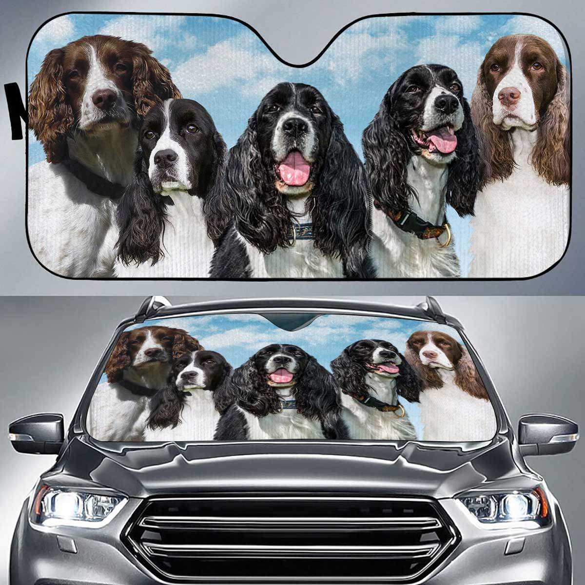 English Springer Spaniel Funny Team Auto Sun Shade Gift Ideas 2021