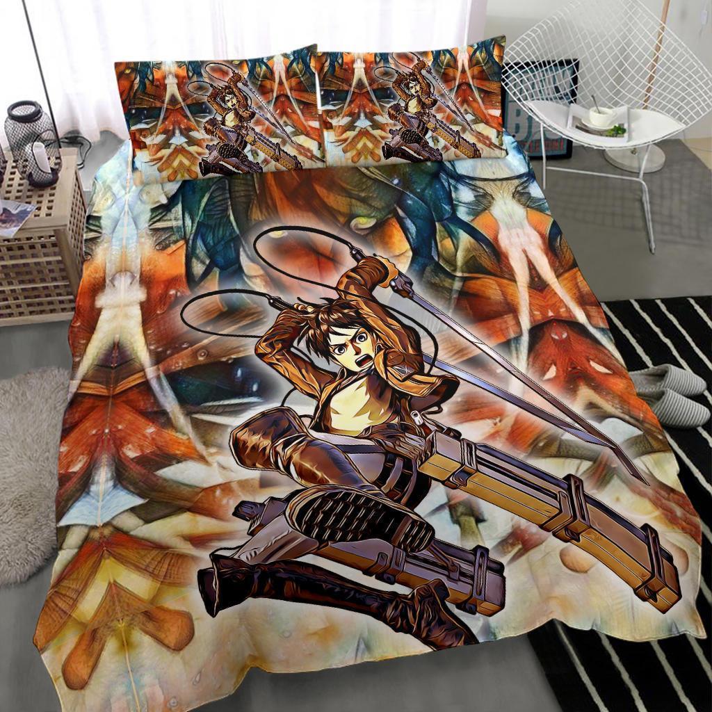 Eradic Eren Attack On Titan Bedding SetDuvet Cover And Pillowcase Set