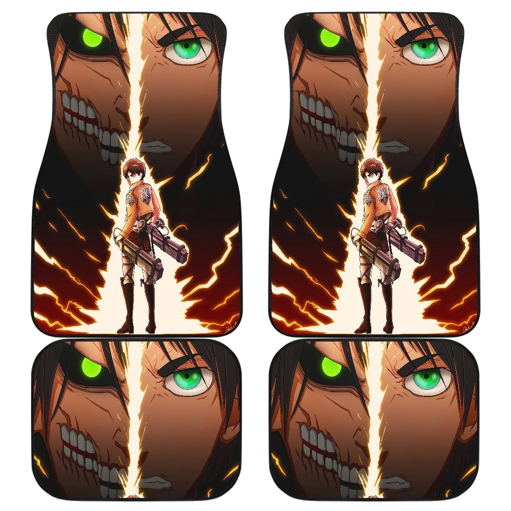 Eren Yeager Attack On Titan Anime Car Floor Mats Custom Car Accessories Car Decor 2022