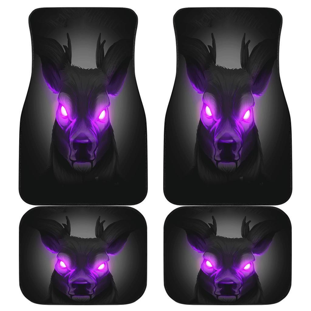 Evil Deer Purple Eyes In Dark Theme Car Floor Mats