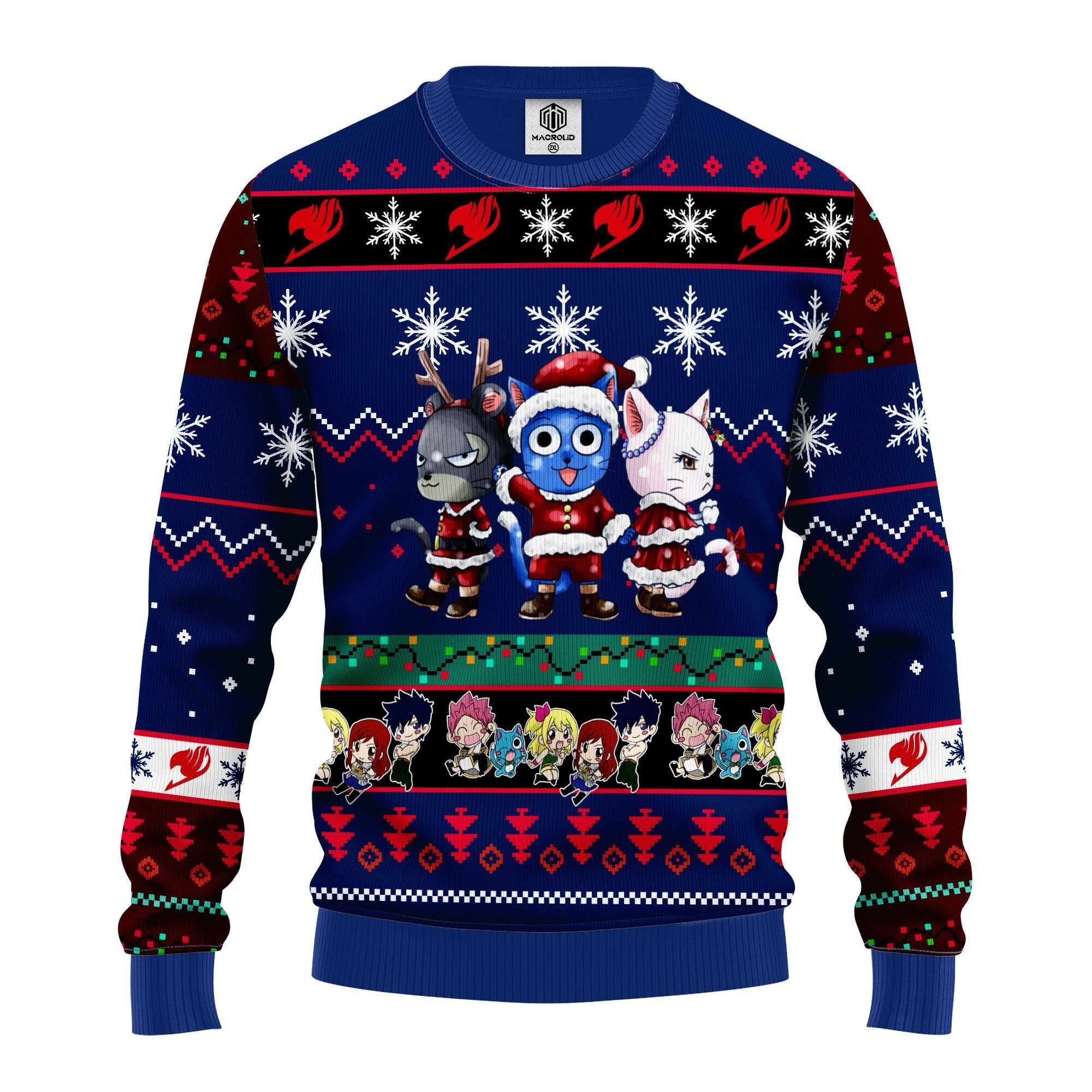 Fairy Tail Anime Christmas Sweater Blue 1 Amazing Gift Idea Thanksgiving Gift