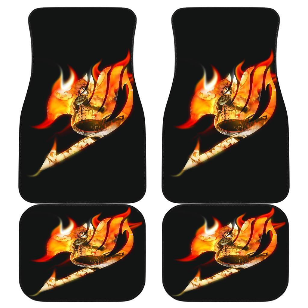 Fairy Tail Anime Logo In Black Theme Car Floor Mats