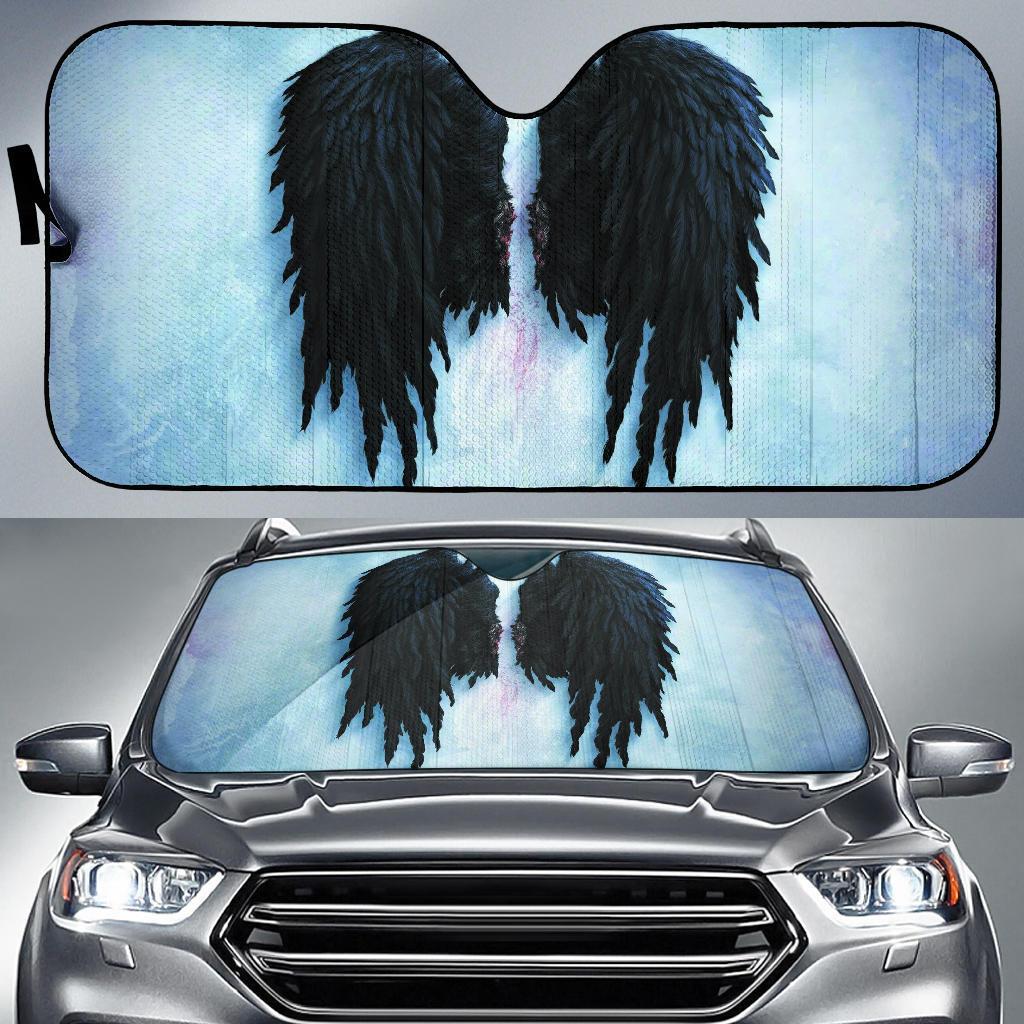 Fallen Angel Black Wings On Snow Car Auto Sunshades Amazing Best Gift Ideas 2022