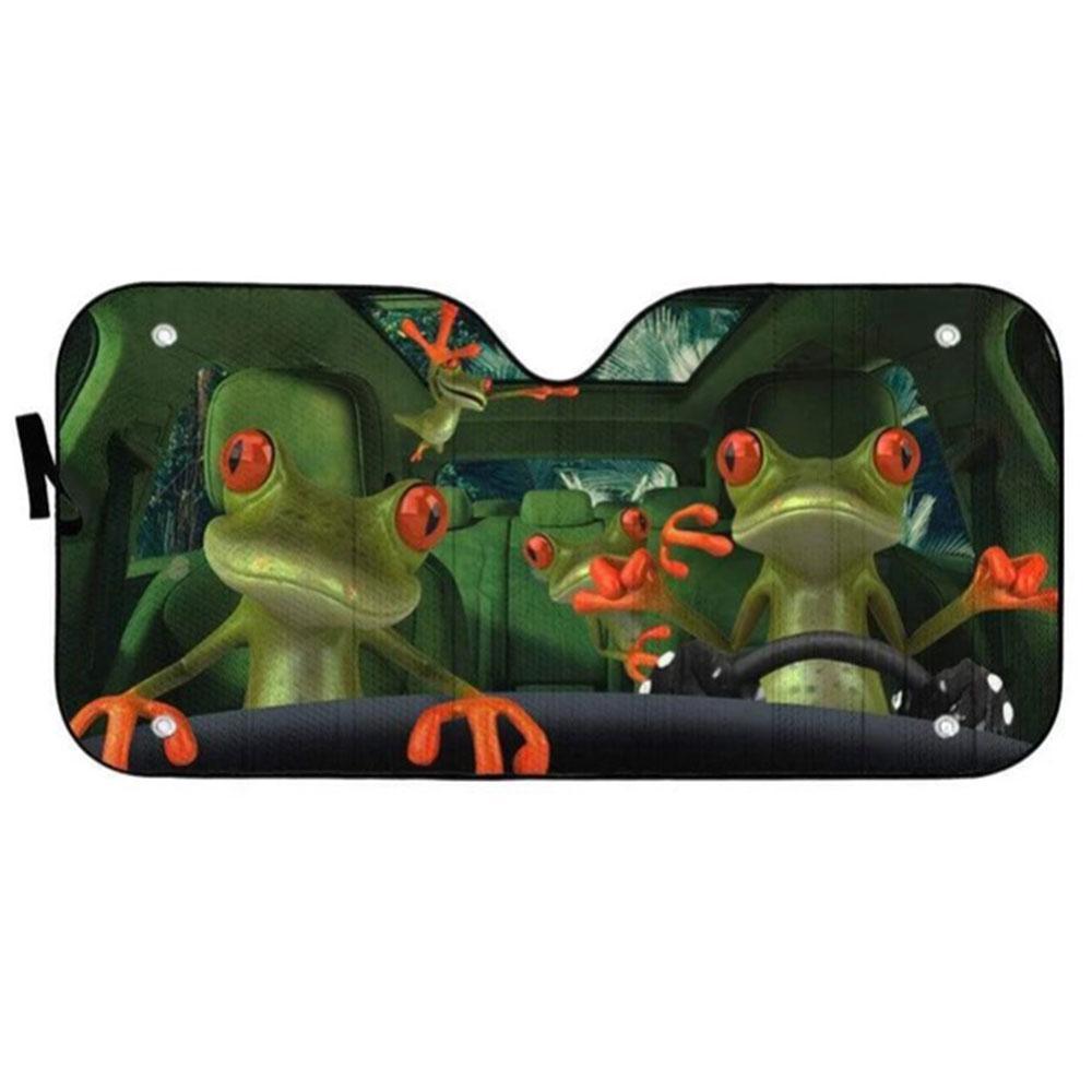Fancy Frogs Custom Car Auto Sun Shades Windshield Accessories Decor Gift