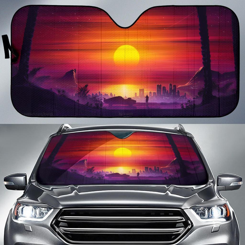 Far From City Sunset Car Sun Shade Gift Ideas 2021