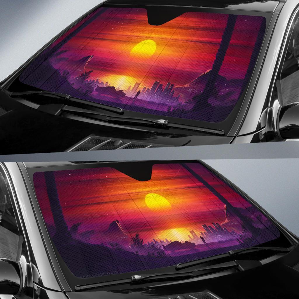 Far From City Sunset Car Sun Shade Gift Ideas 2021