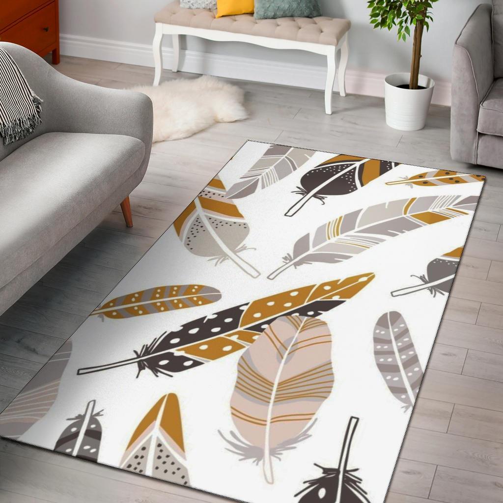 Feather White Area Rug Carpet