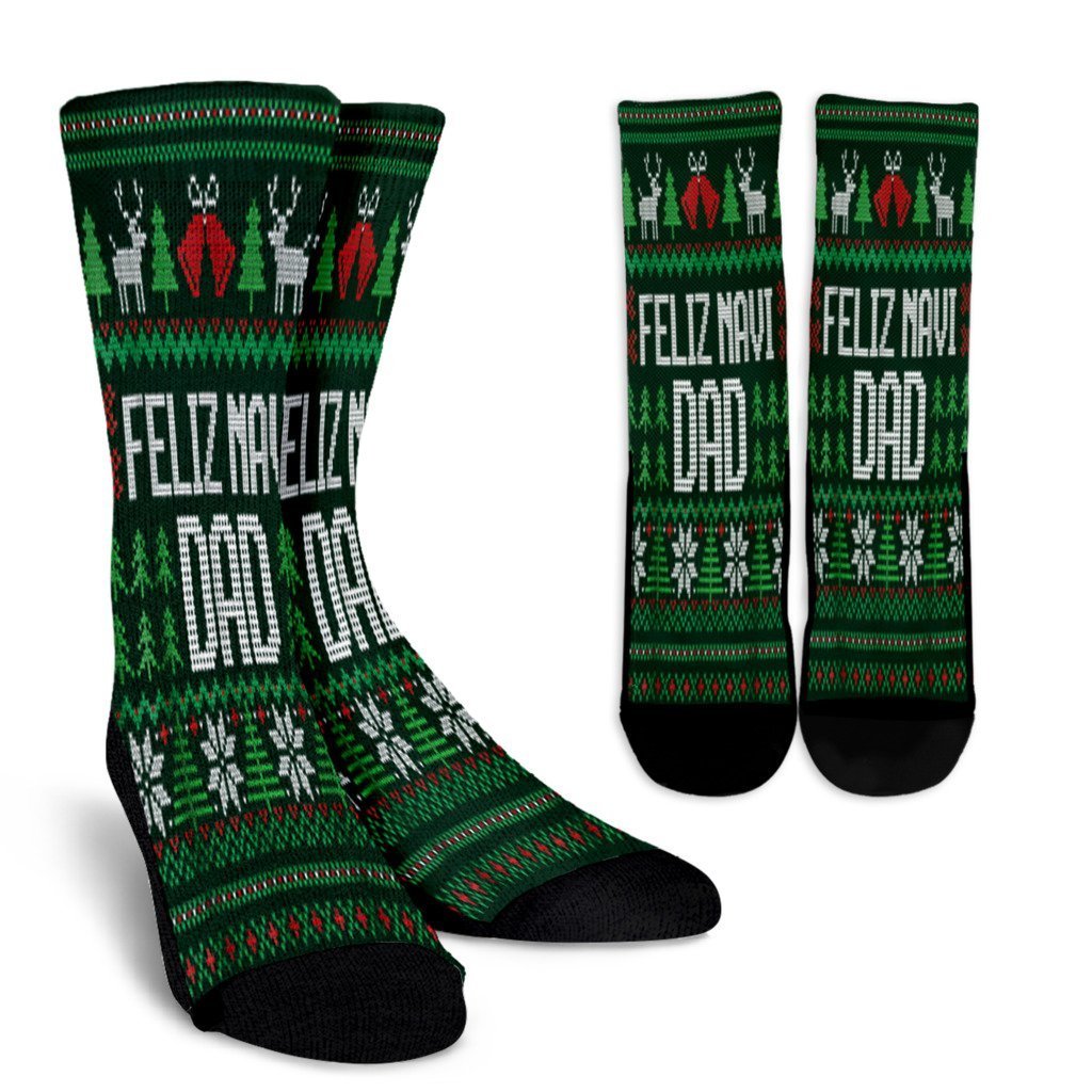 Feliz Navi Dad Funny Ugly Sweater For Christmas Noel Socks Perfect Christmas Gift