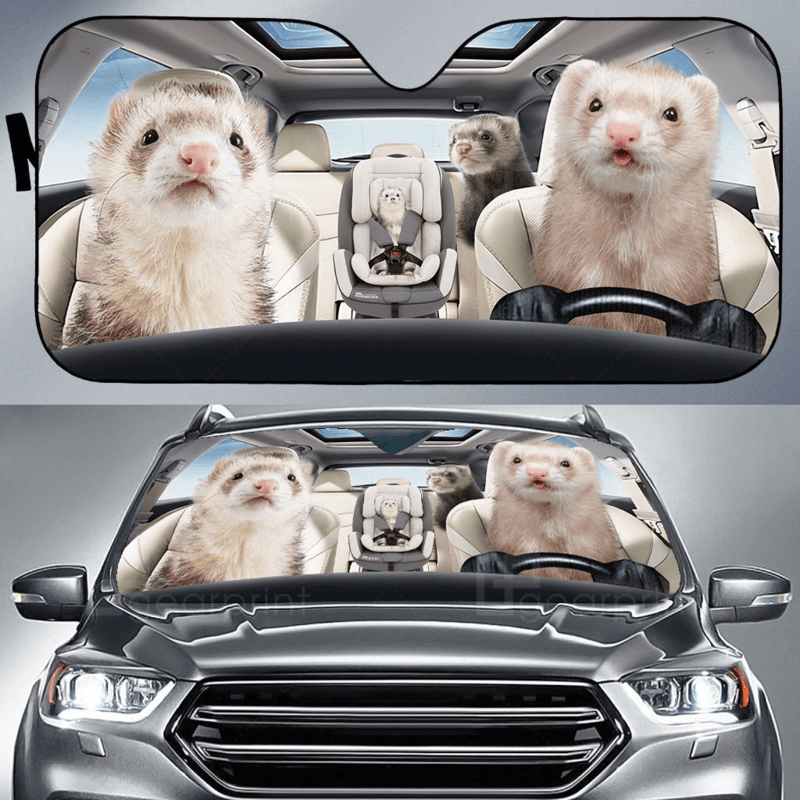Ferret Family Car Sunshade Gift Ideas 2021