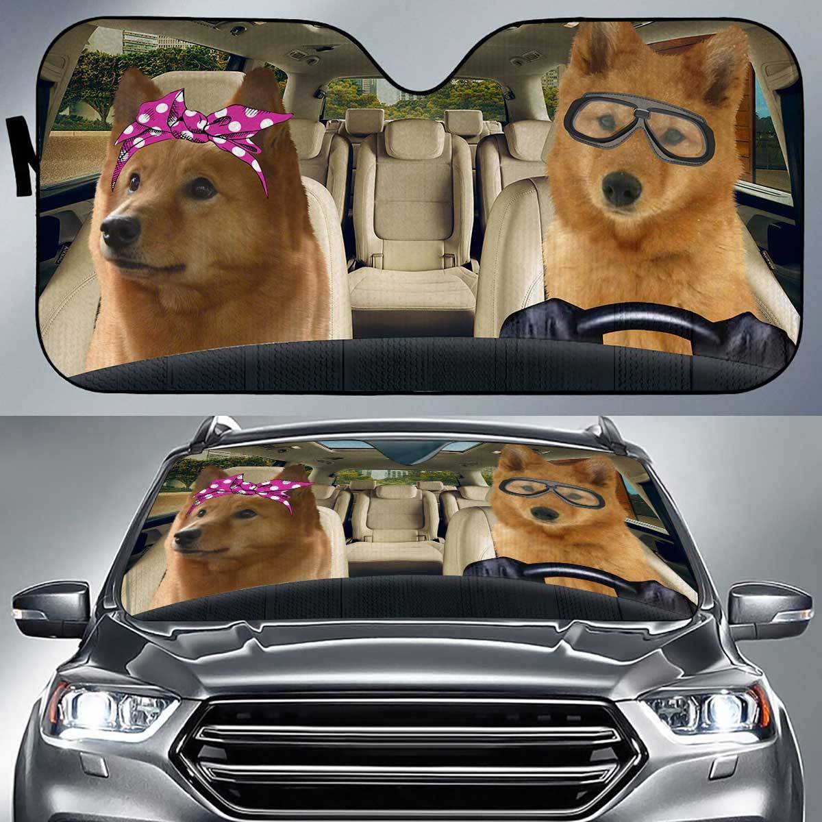 Finnish Spitz Driver Auto Sun Shade Gift Ideas 2022