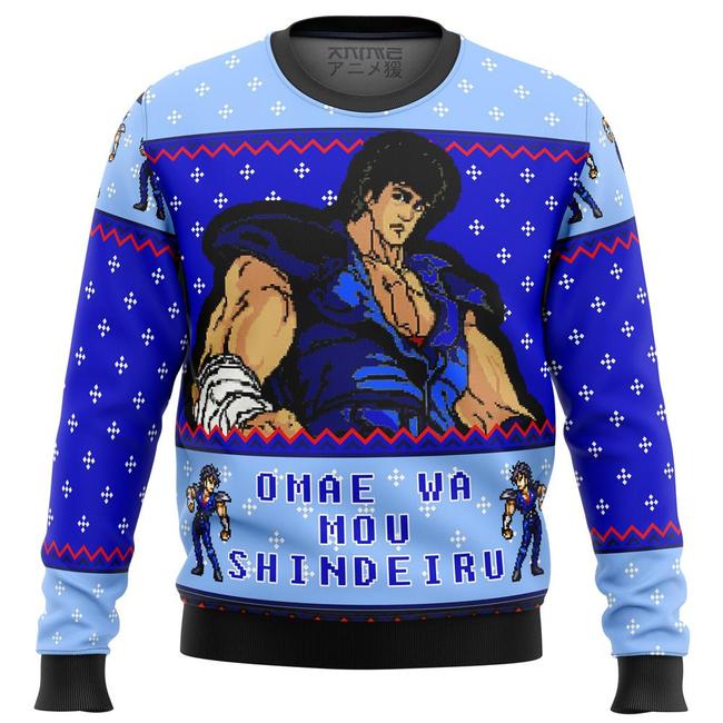 Fist Of The North Star Omae Wa Mou Shindeiru Premium Ugly Christmas Sweater Amazing Gift Idea Thanksgiving Gift