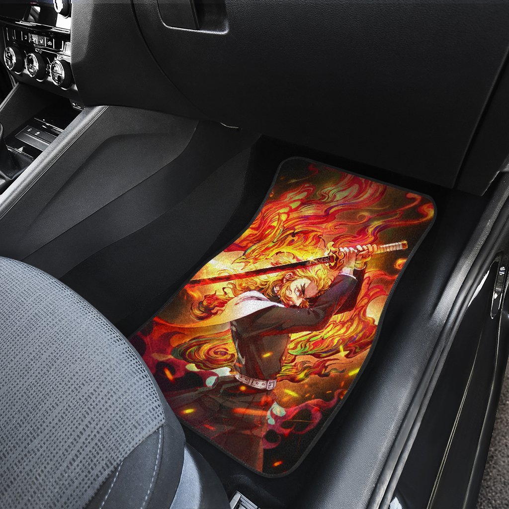 Flame Hashira Demon Slayer Uniform 3 Anime Car Floor Mats Custom Car Accessories Car Decor 2021