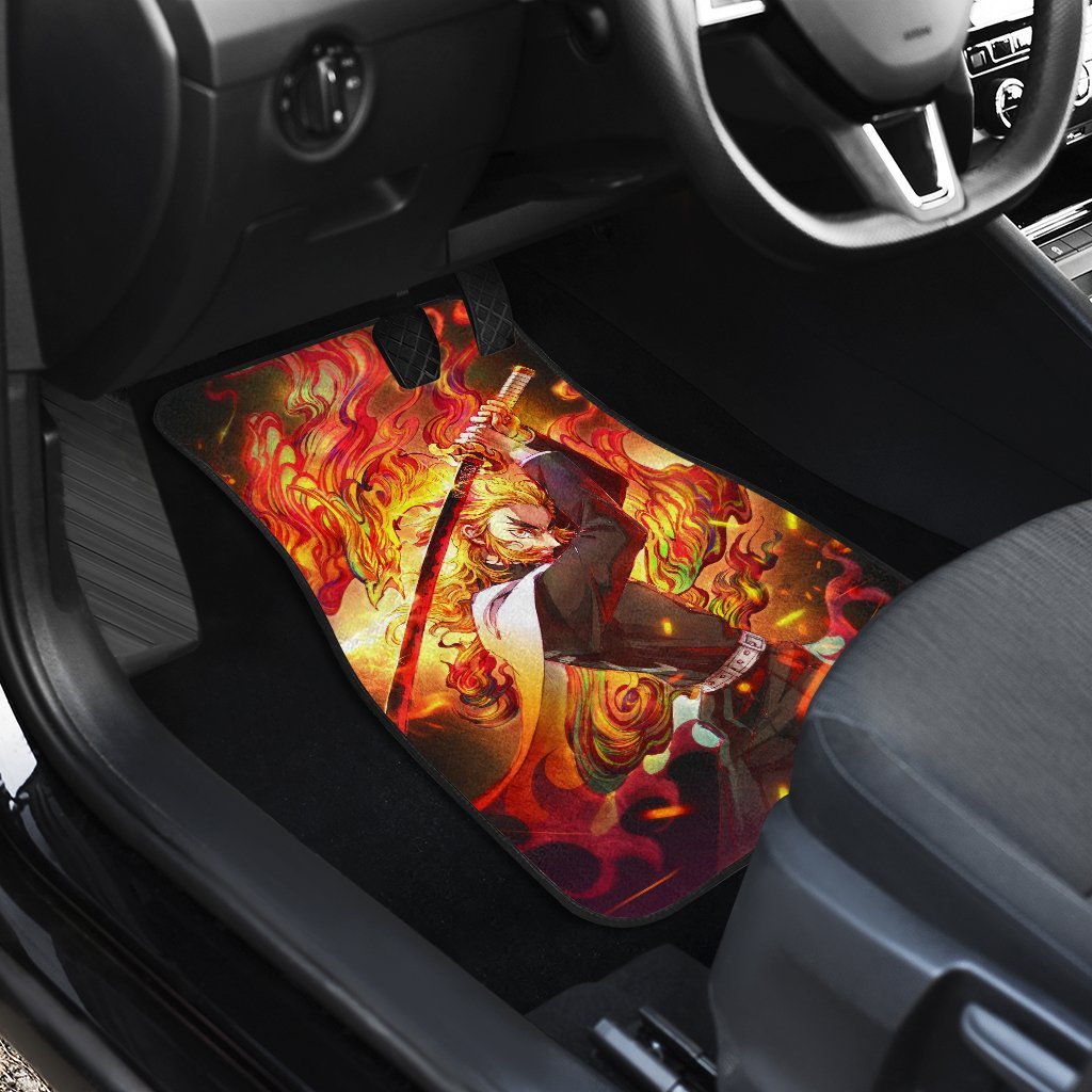 Flame Hashira Demon Slayer Uniform 3 Anime Car Floor Mats Custom Car Accessories Car Decor 2021