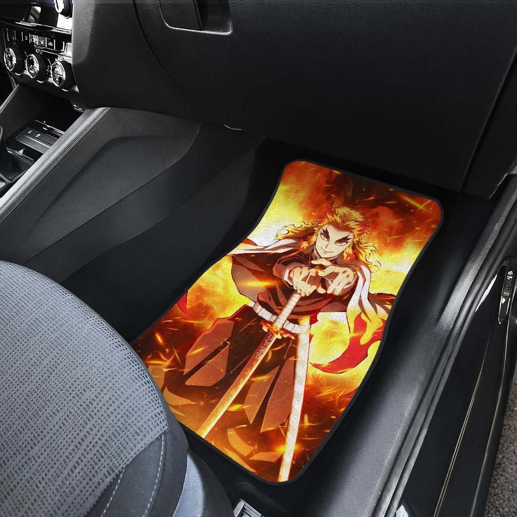 Flame Hashira Demon Slayer Uniform 4 Anime Car Floor Mats Custom Car Accessories Car Decor 2021
