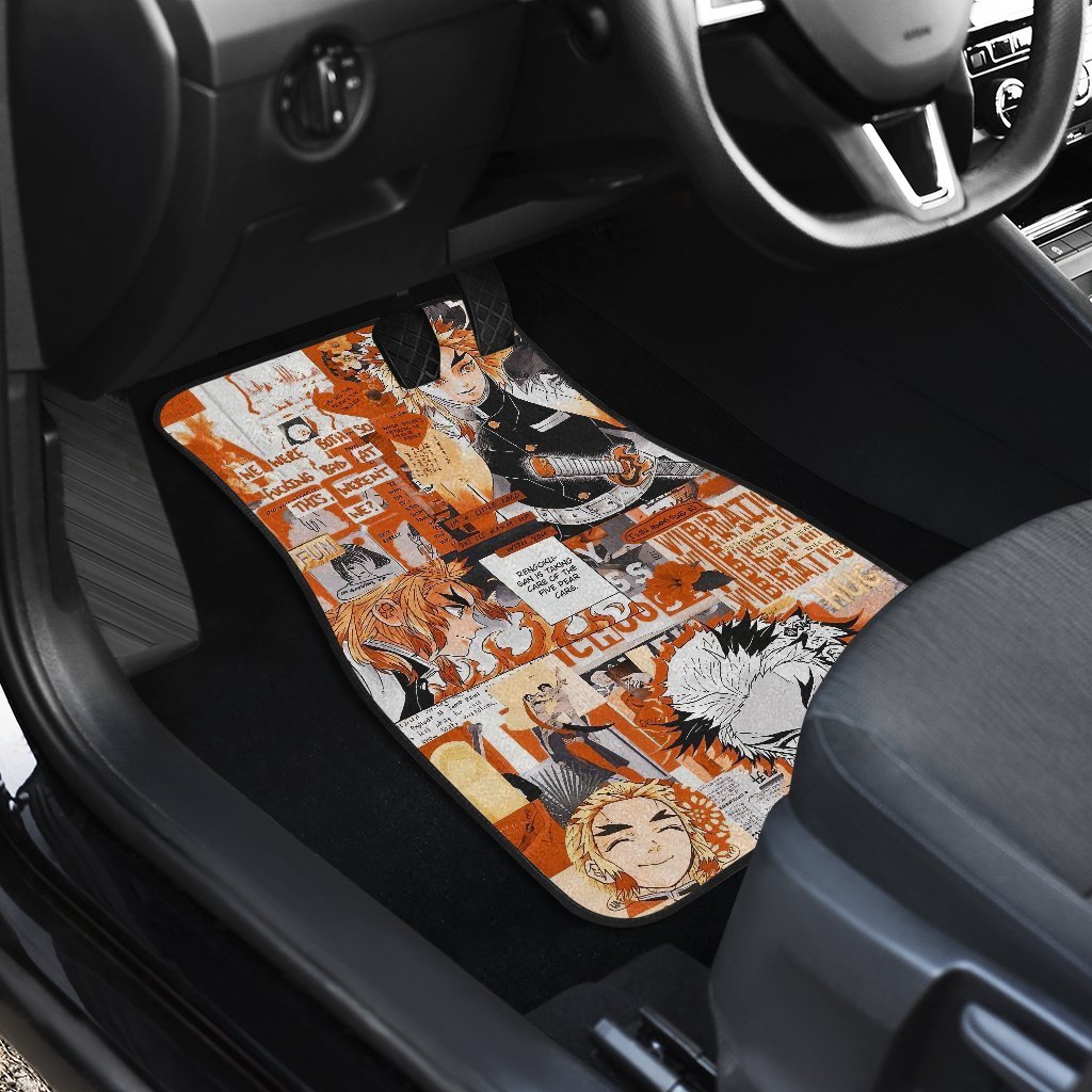 Flame Hashira Kyojuro Rengoku Demon Slayer Anime Car Floor Mats Custom Car Accessories Car Decor 2021