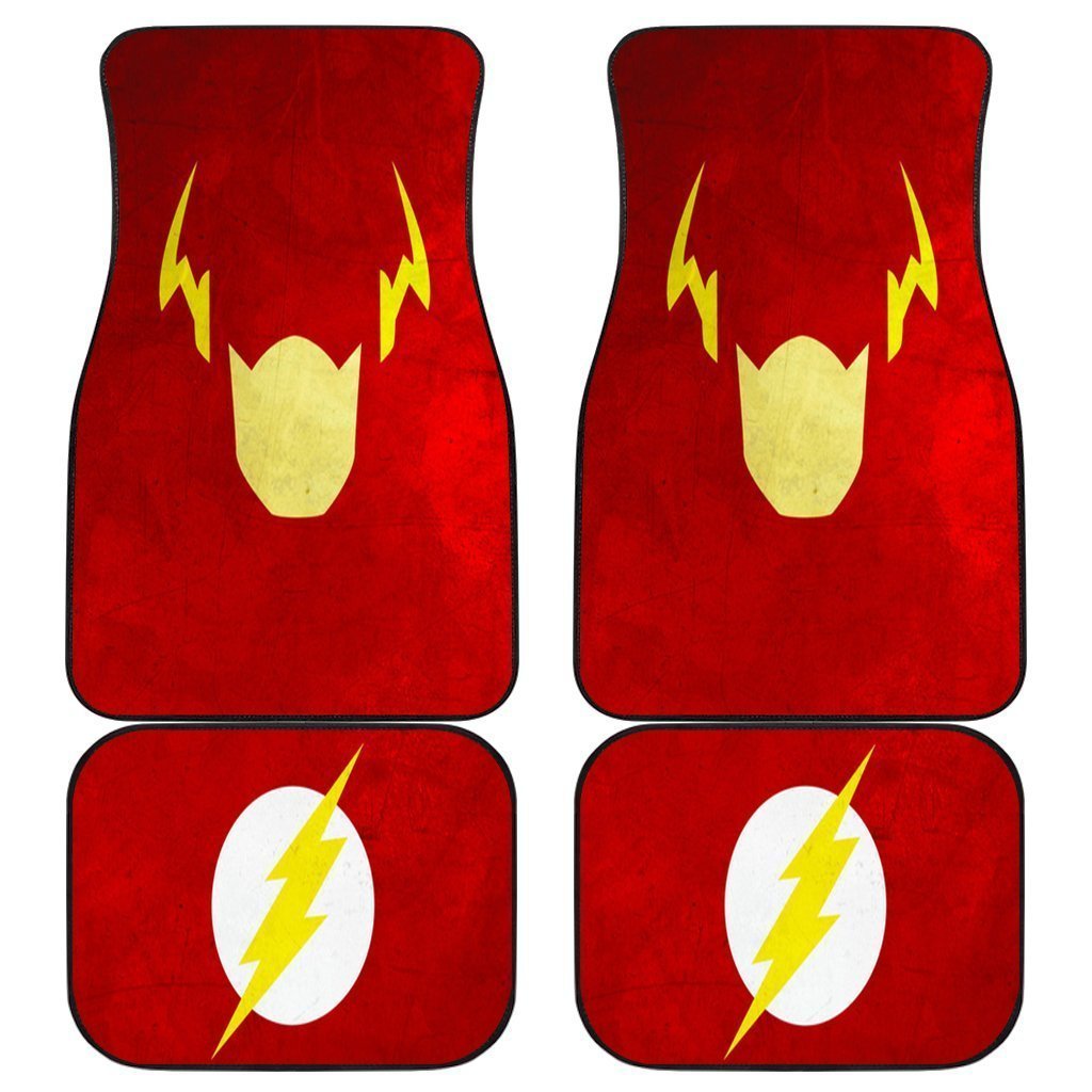 Flash Logo Dc League In Red Theme Car Floor Mats