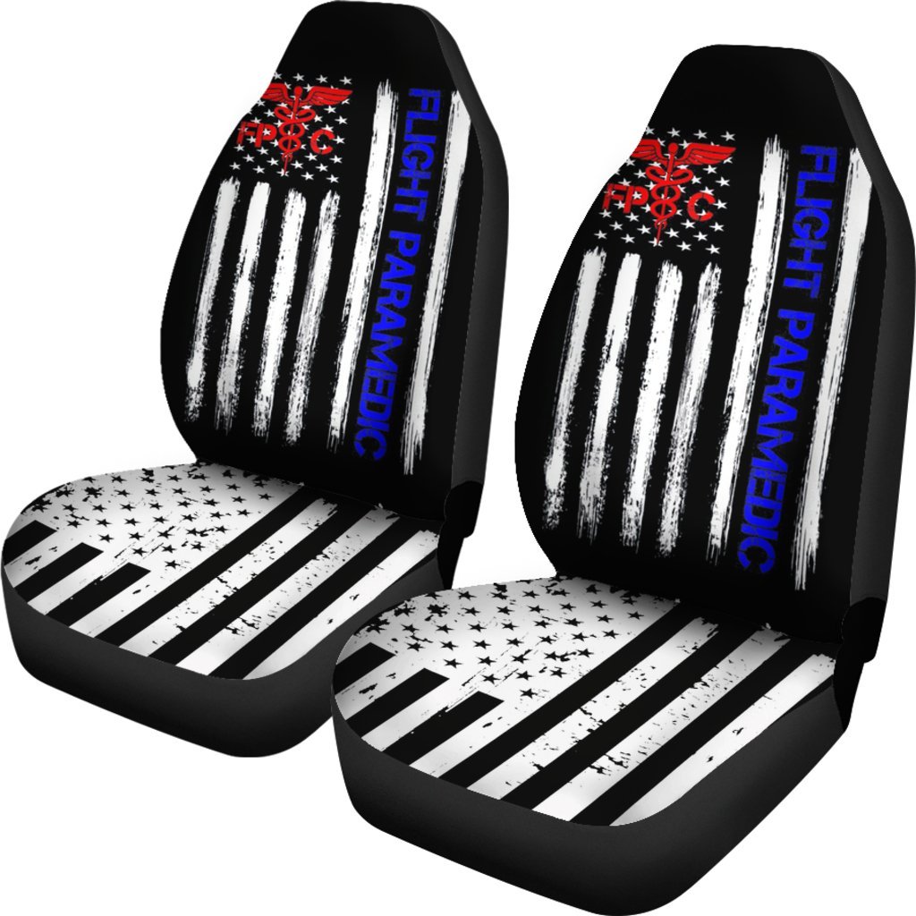 Flight Medic Ems Emt Nurse Paramedic Us American Flag Car Seat Covers