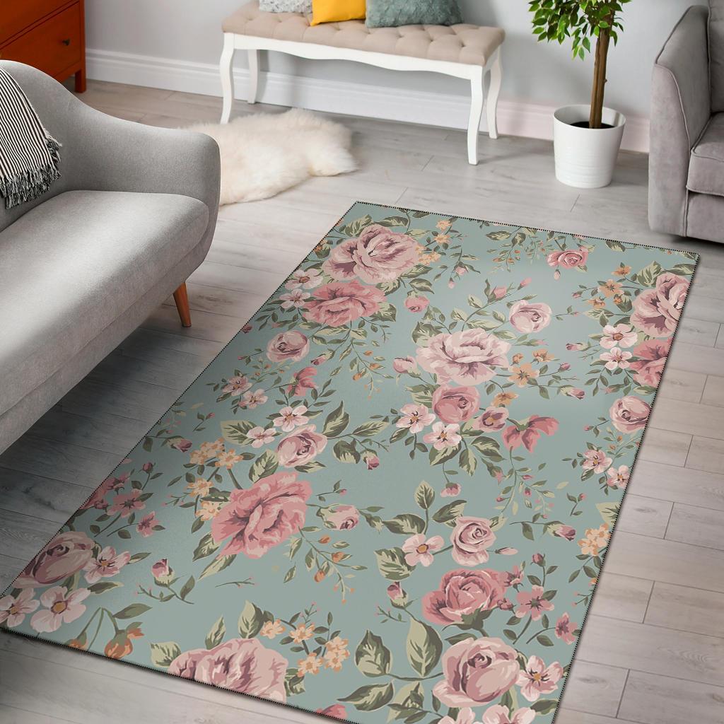 Floral Pattern Area Rug Carpet