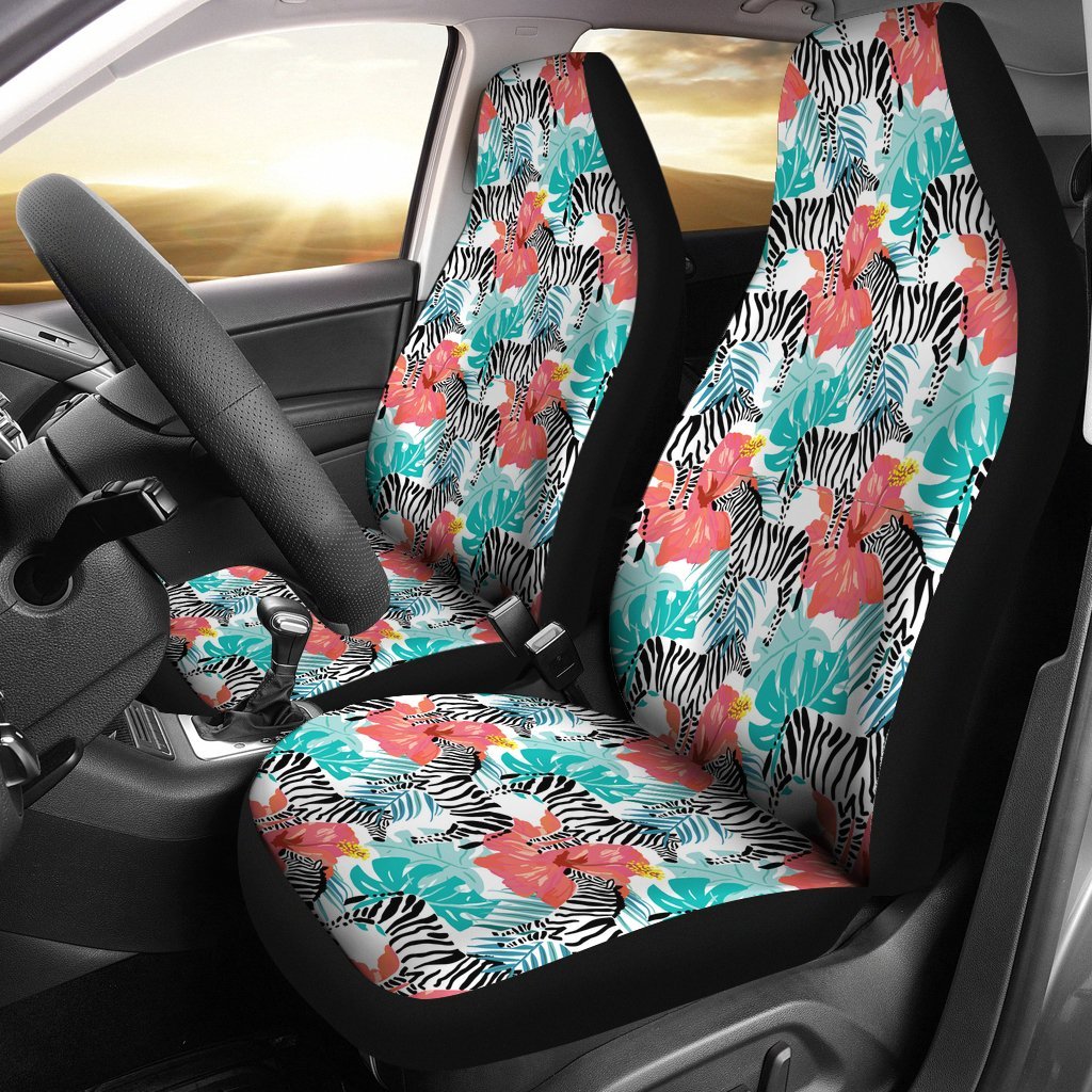 Flower And Zebra Seat Covers