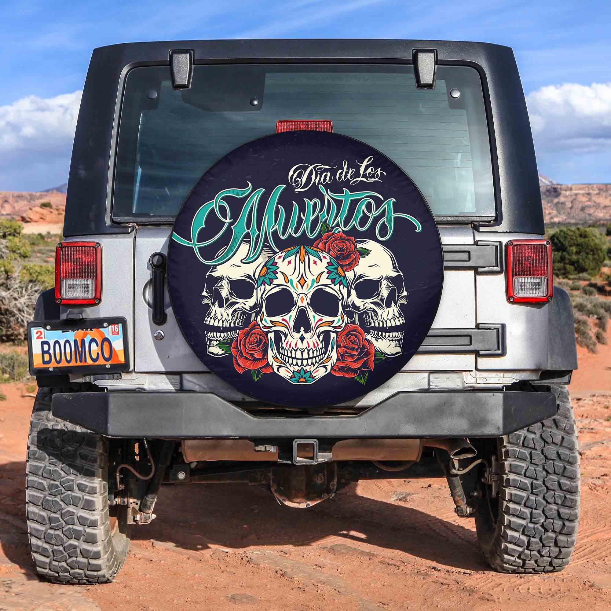 Flower Skull Spare Tire Cover Gift For Campers