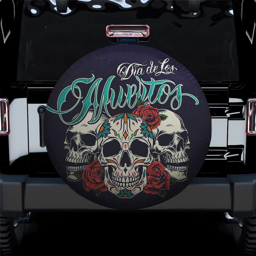 Flower Skull Spare Tire Cover Gift For Campers