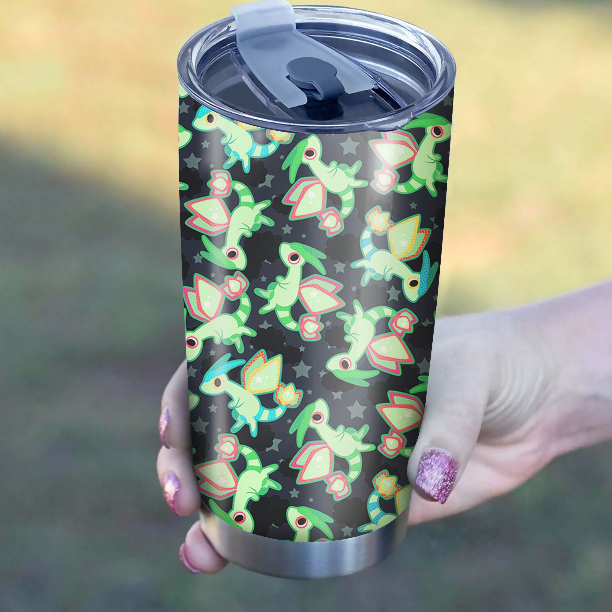 Flygon Pokemon Pattern Tumbler Best Perfect Gift Idea Stainless Traveling Mugs 2021