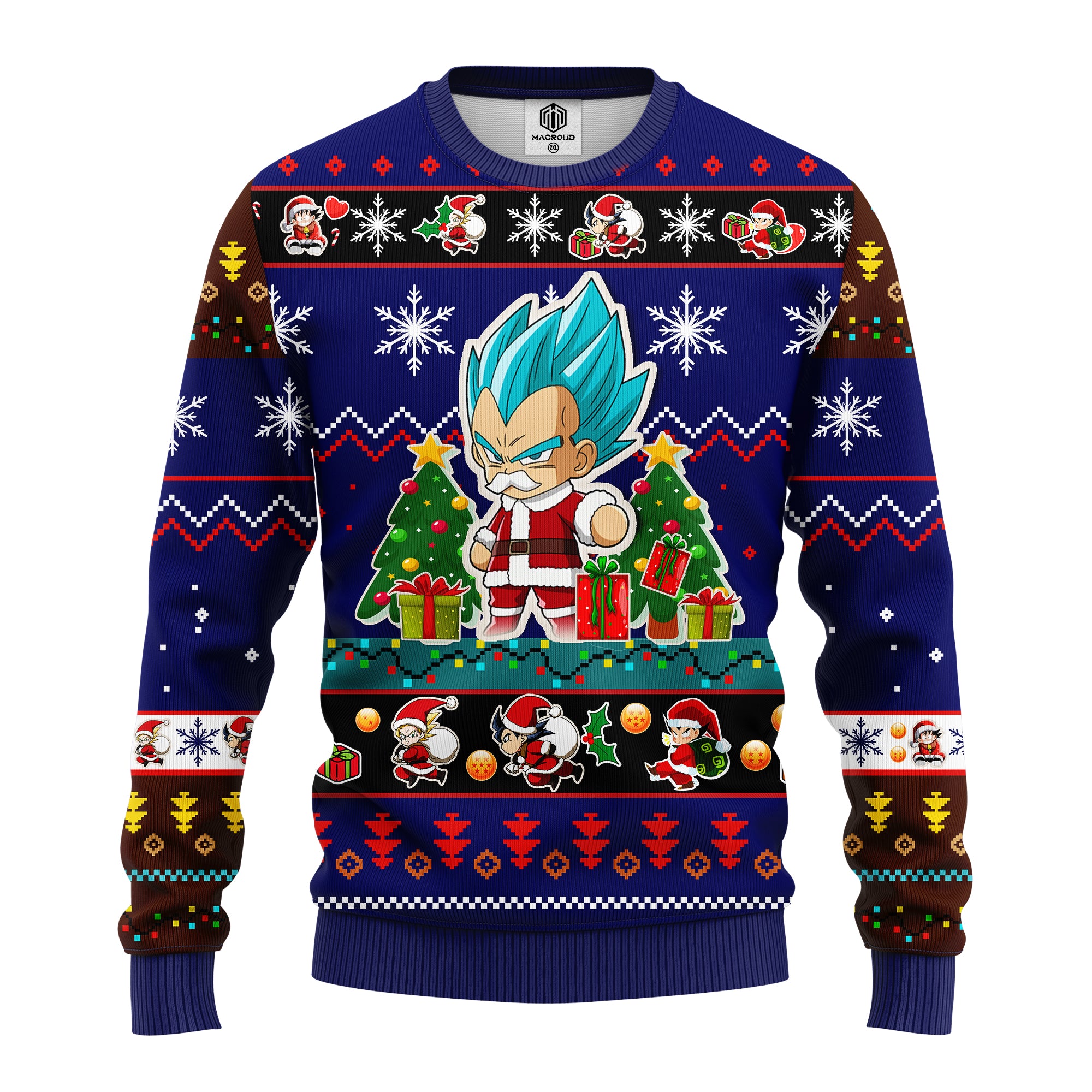 Vegeta Blue Anime Dragon Ball Ugly Christmas Sweater Blue 1 Amazing Gift Idea Thanksgiving Gift