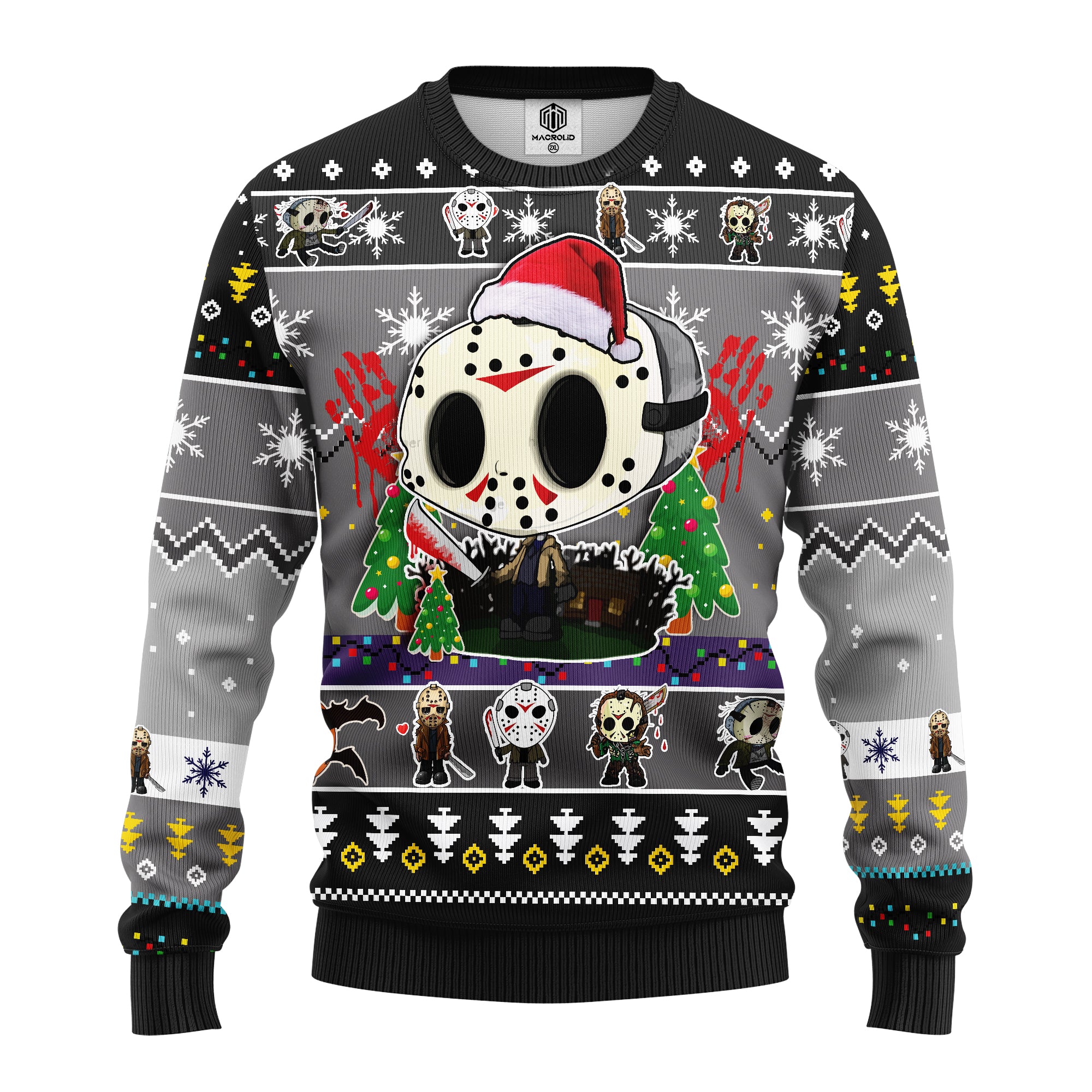 Jason Voorhees Chibi Ugly Christmas Sweater Amazing Gift Idea Thanksgiving Gift